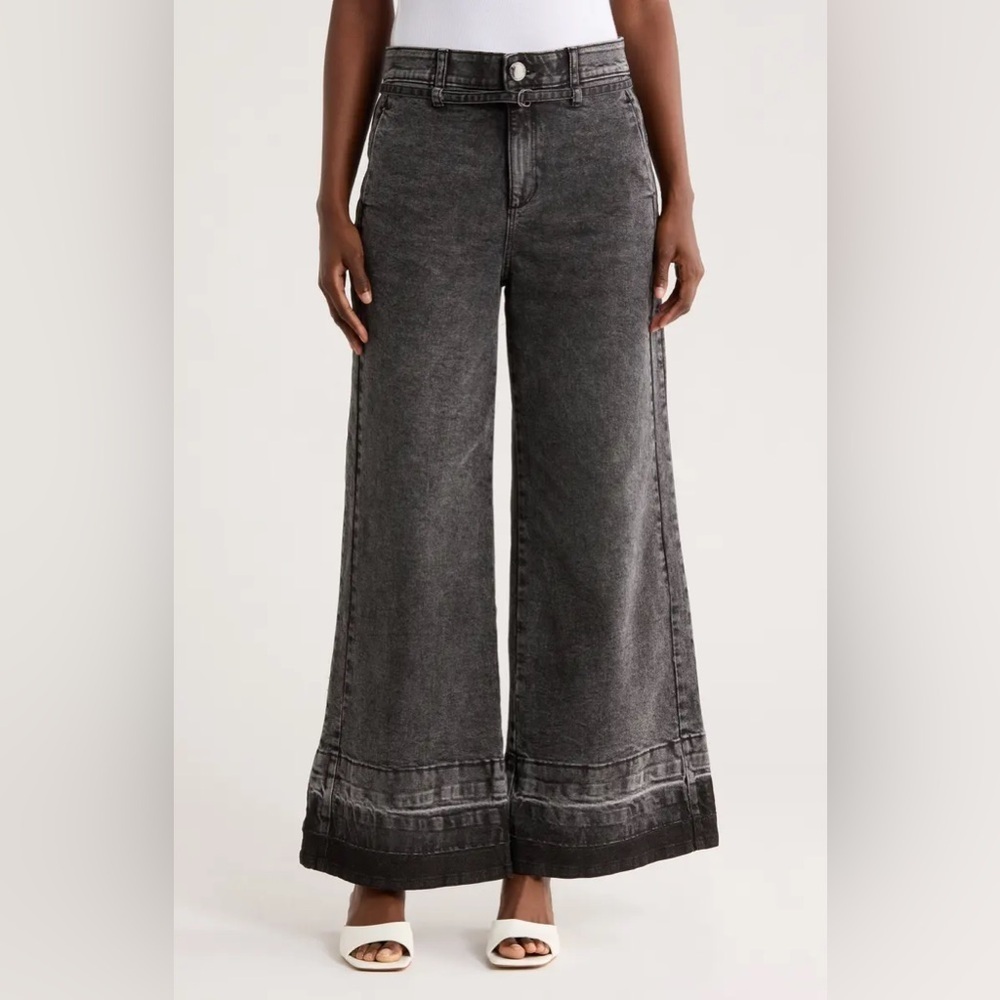 Democracy Tie Waist Wide Leg Jeans Size 10